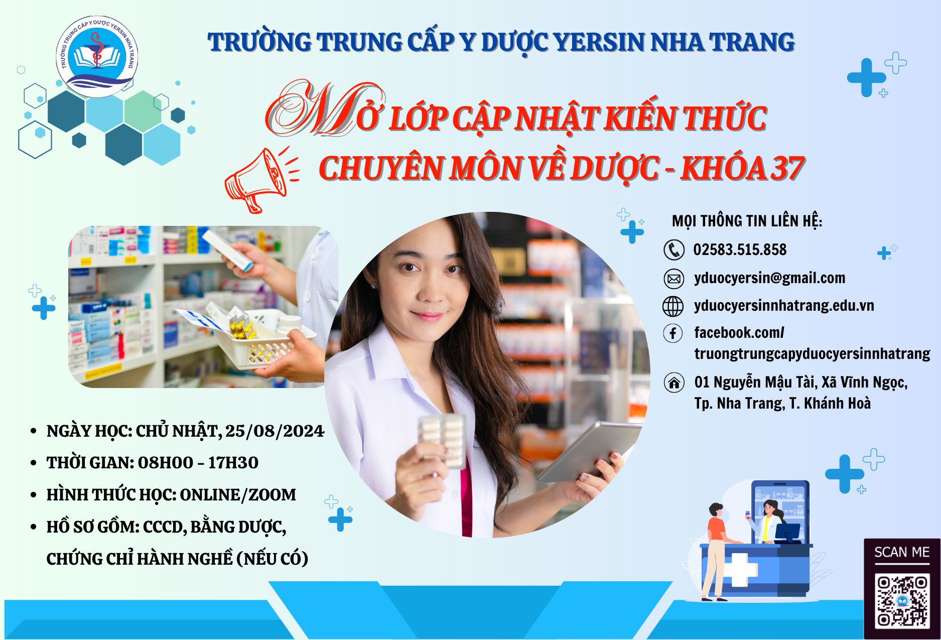 THÔNG BÁO LỚP “ ĐÀO TẠO, CẬP NHẬT KIẾN THỨC CHUYÊN MÔN VỀ DƯỢC” – KHÓA 37