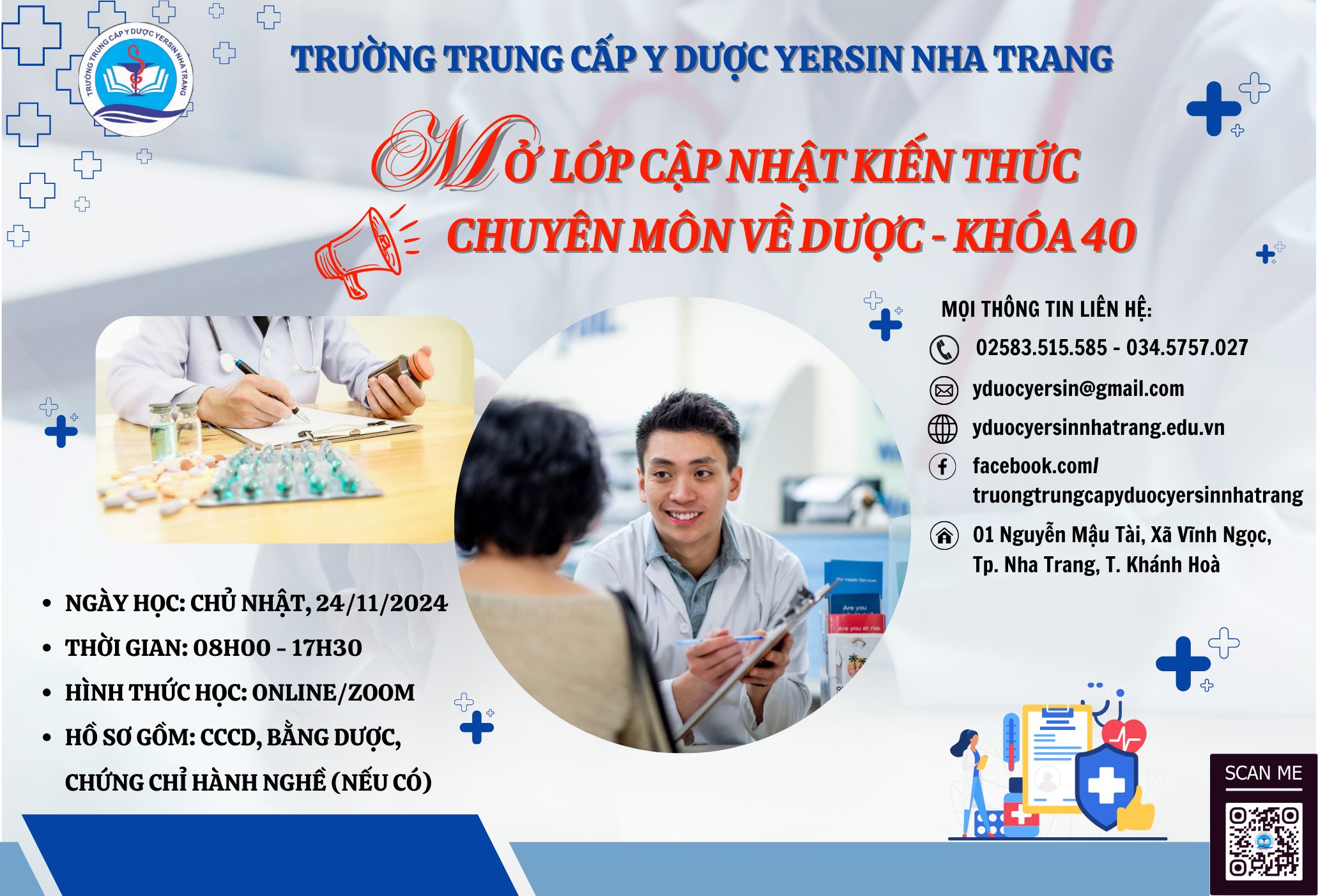 THÔNG BÁO LỚP “ ĐÀO TẠO, CẬP NHẬT KIẾN THỨC CHUYÊN MÔN VỀ DƯỢC” – KHÓA 40