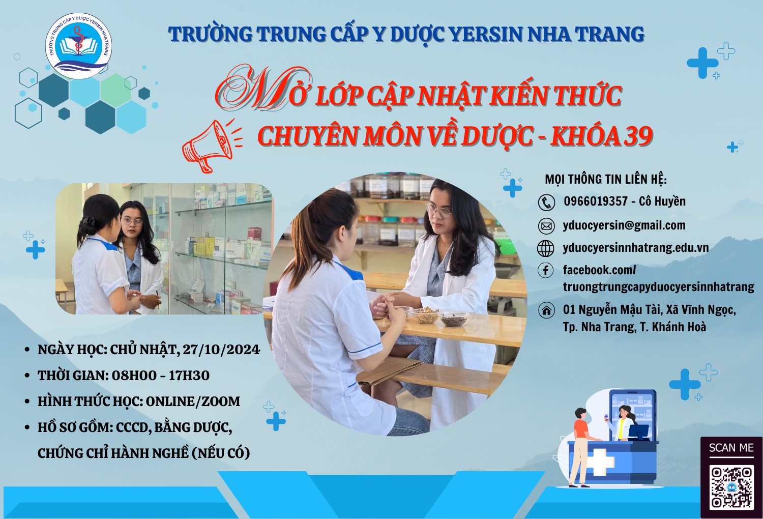 THÔNG BÁO LỚP “ ĐÀO TẠO, CẬP NHẬT KIẾN THỨC CHUYÊN MÔN VỀ DƯỢC” – KHÓA 39